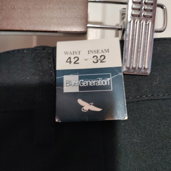 Blue Generation Mens black chino pants 42/32 NWT - Picture 3 of 7